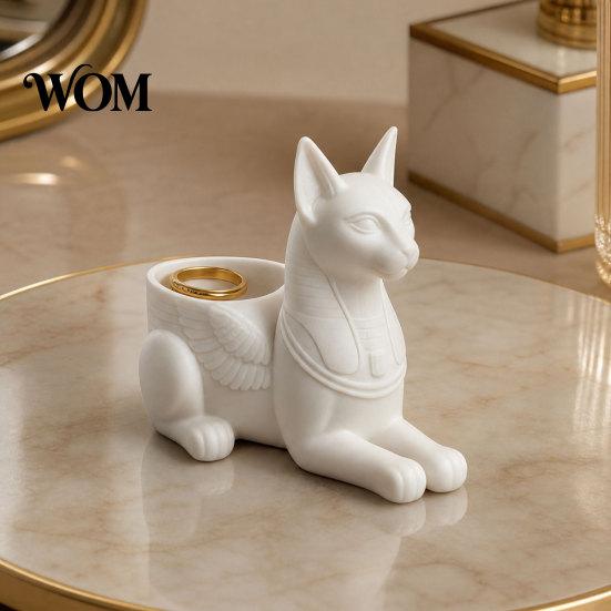 Einzigartige Katzen-Heimdekoration Ägyptische Statue, 3D-gedruckte Bastet-Figur mit Aufbewahrung, Götterstatue Mythisches Wesen Schreibtisch-Organizer für Büro, Sammlerstück
