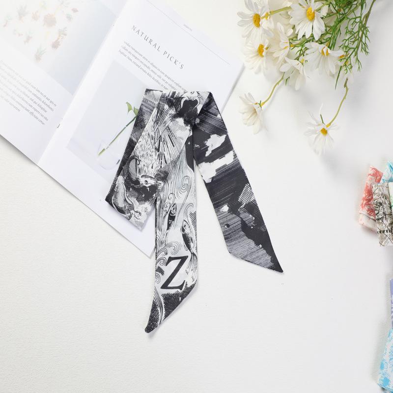 

Буква, повязка на голову, длинная полоска, универсальная, маленький шелковый шарф, бант, цветочная лента, завязанная сумка, подарок, шелковая лента для шарфа.