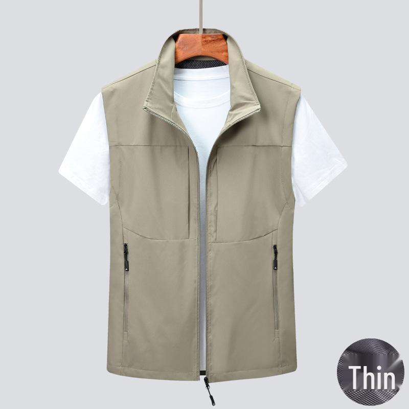Men's Plus Size 2026 Summer Outdoor Thin Mesh Vest with Multi-Pockets