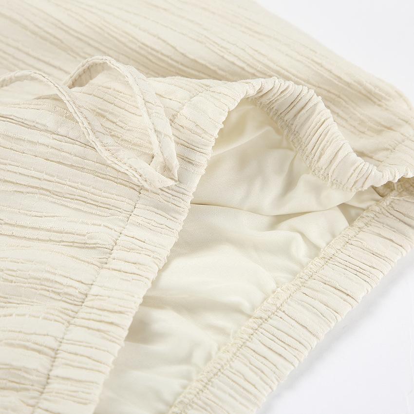 Tie-Neck Top And Long Pants Two-Piece Set, Summer Fashion Loose Casual Women Outfit