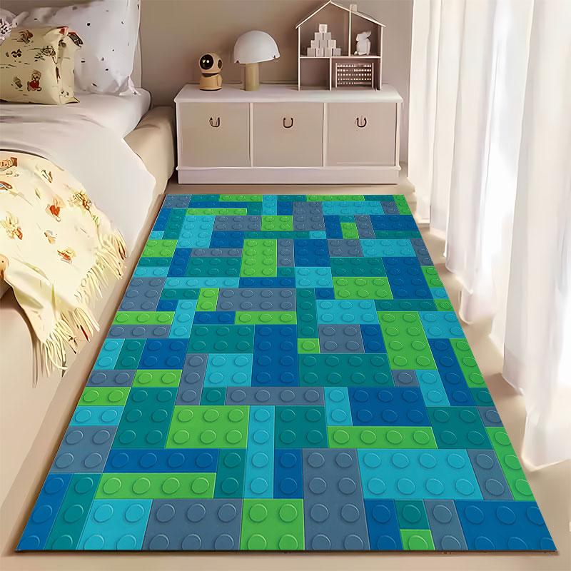 Colorful Geometric Block Pattern suitable as a non-slip mat for the living room or bedroom sofa