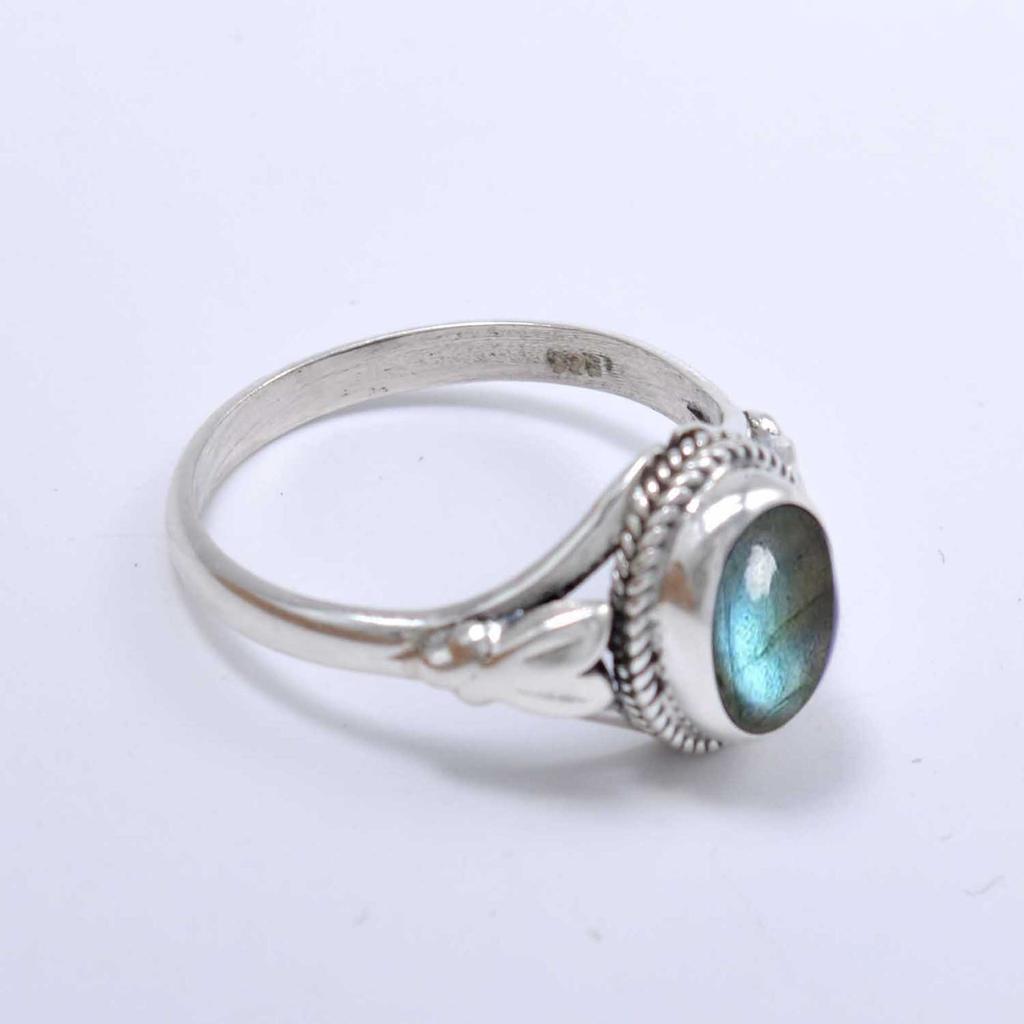 Labradorit-Ring aus 925er-Sterlingsilber, natürlicher ovaler Edelstein, handgefertigter Ringschmuck