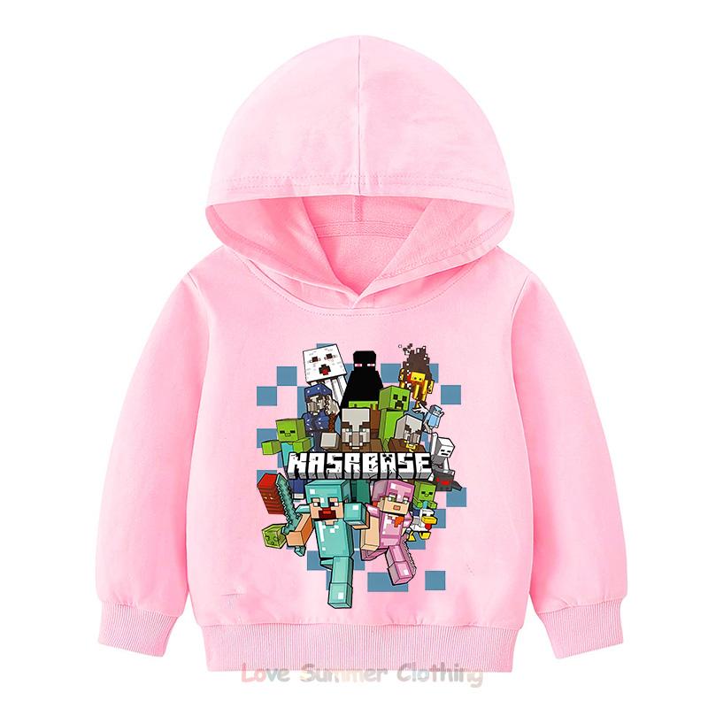 Minecraft Hoodie for Kids HD Print Boyd and Girls Pullover Polyester  Casual Girls Sweatshirt Fall Many Colors Age 4-14