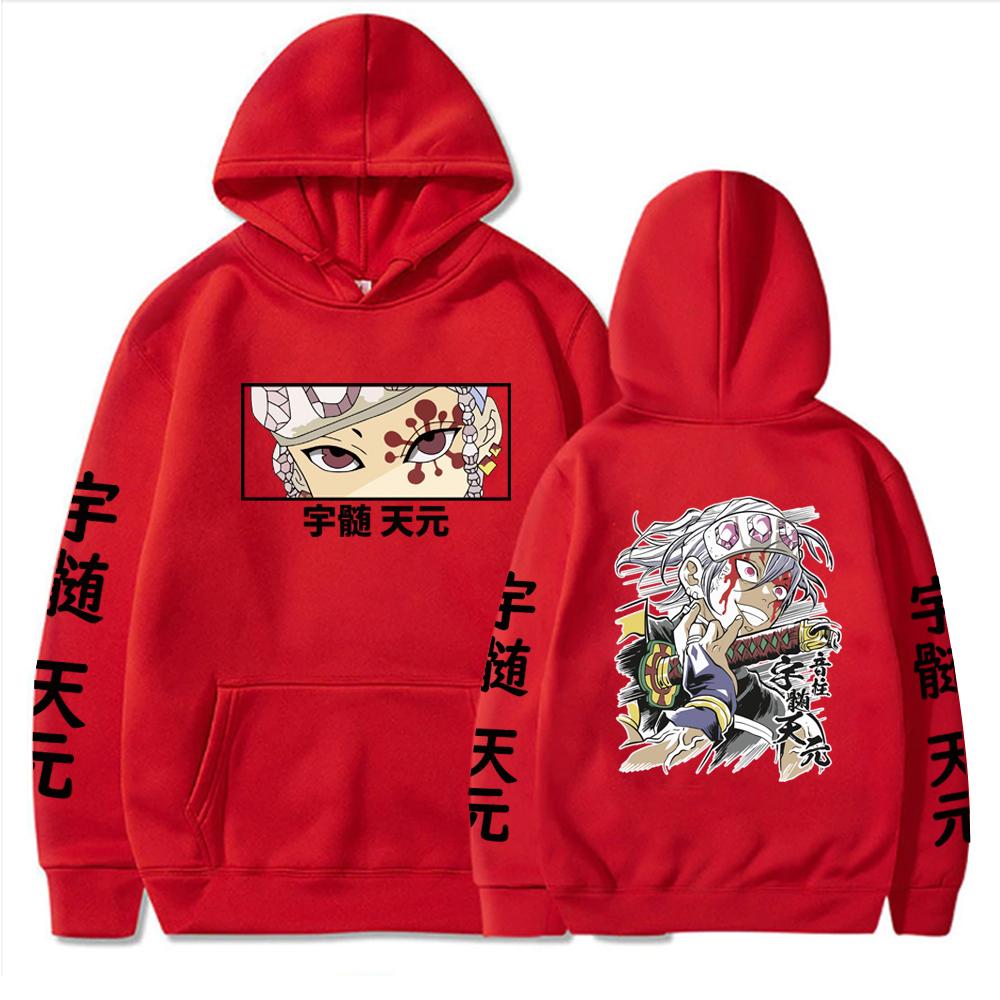Hot Anime Demon Slayer Uzui Tengen Hoodies Pullover Tops Harajuku Manga Kimetsu No Yaiba Mann Frauen Sweatshirts