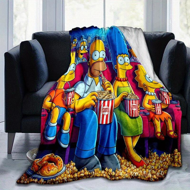 

1pc The Simpsons Printing Blanket - Soft, All-Season Throw for Living Room, Beroom,Personalize Gift with Aorable Cartoon esign 80cmx120cm(31inx47in)