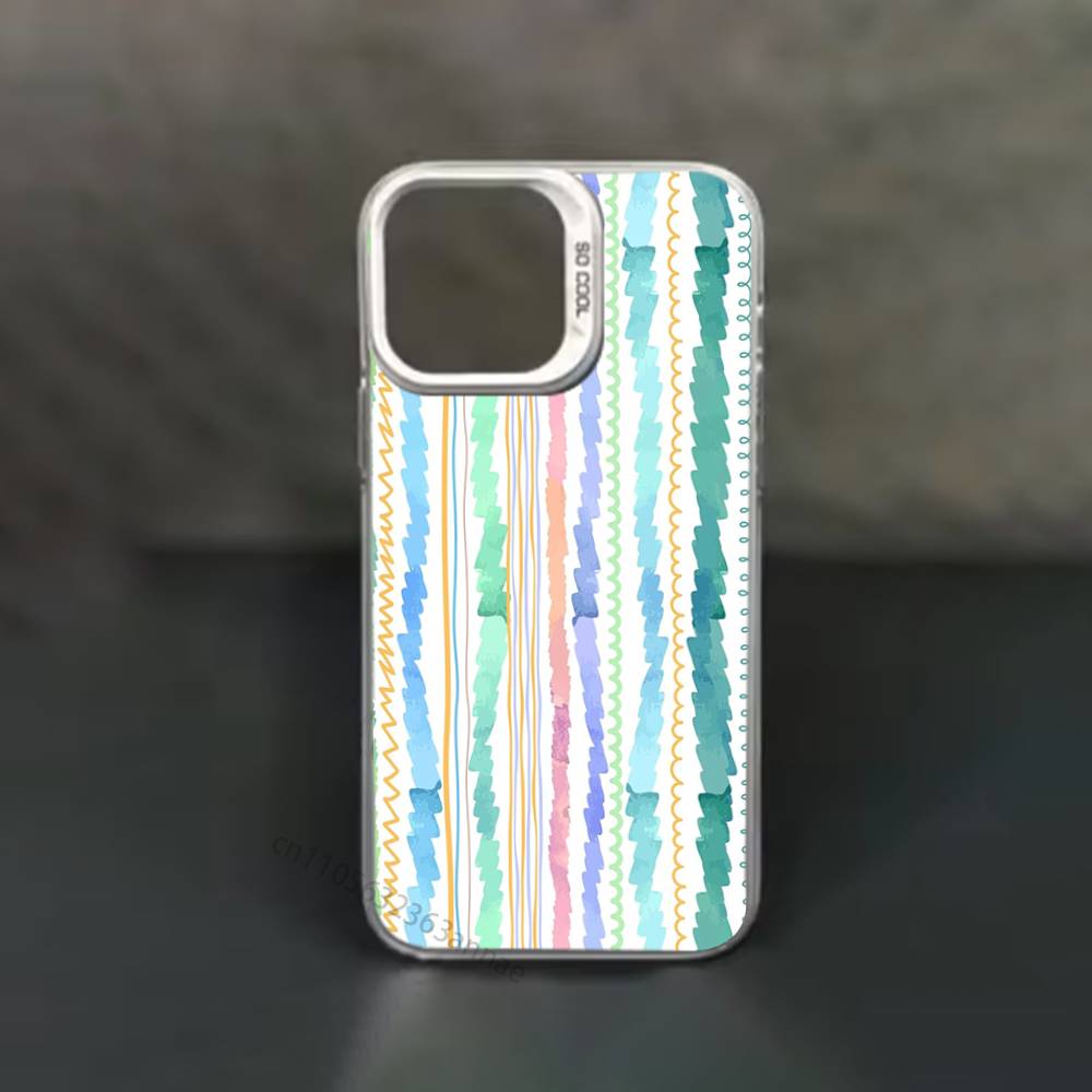 Colorful Striped Minimalist INS Phone Case for iPhone 15 16 Pro Max  Air SE 11 13 Pro 14 Plus 12 11Pro 15Pro Max 16e Cover