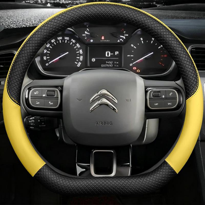 D Type Steering Wheel Cover For Citroen C3 II III 2009 - 2019 2020 C3 AIRCROSS 2017 2018 2019 2020 2021 Berlingo 3 C4 Picasso 2
