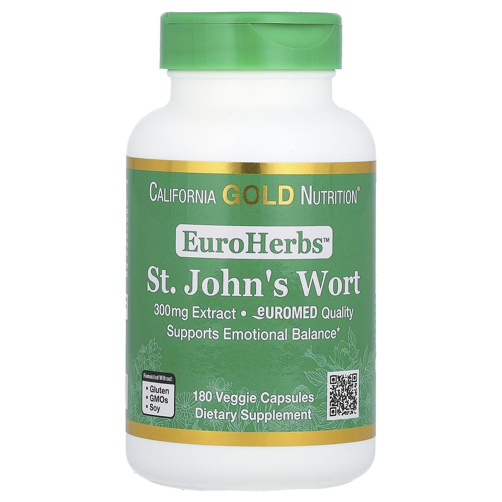 Euroherbs, St. John's Wort Extract, Euromed Quality, 300Mg, 180 Veggie Caps