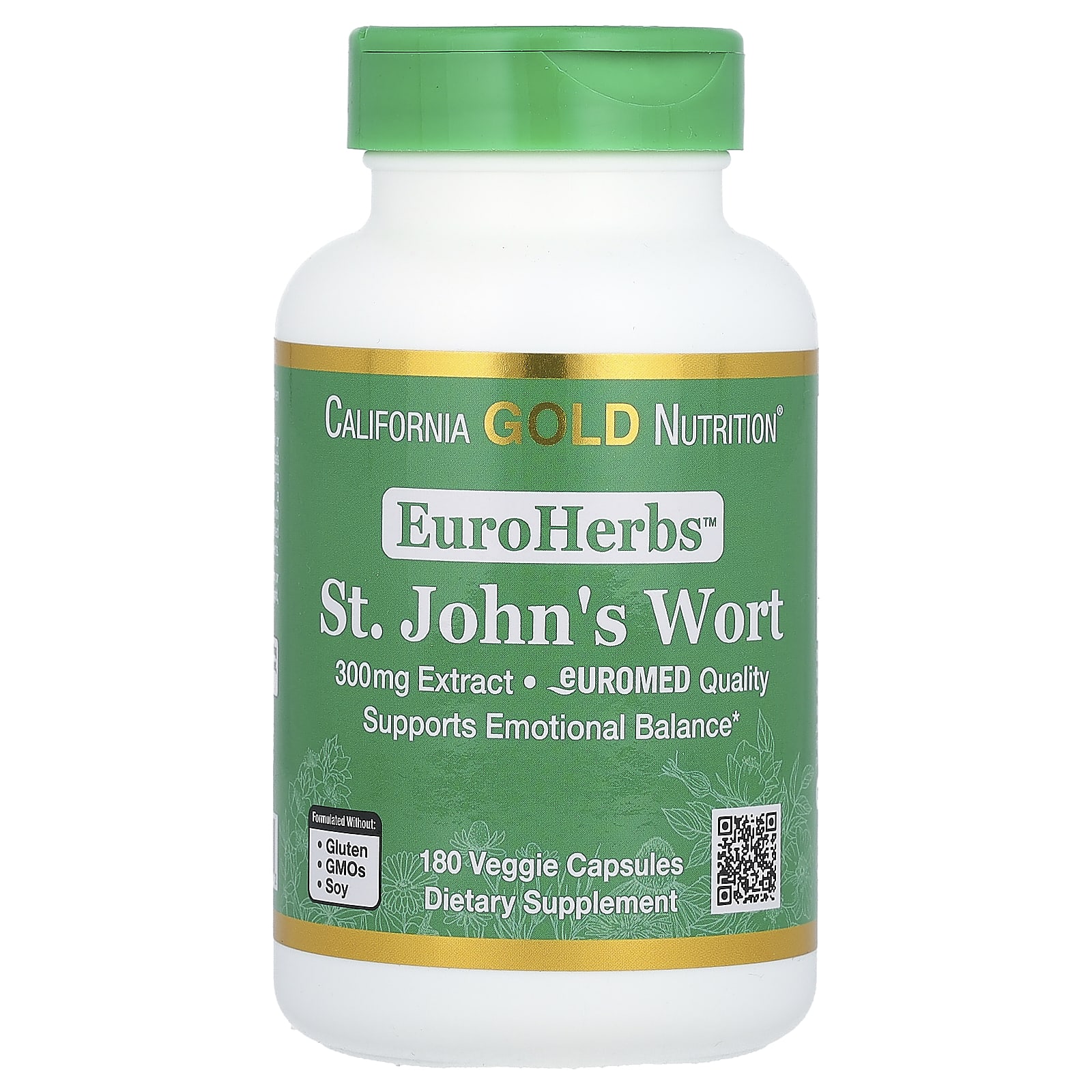 

Euroherbs, St. John s Wort Extract, Euromed Quality, 300Mg, 180 Veggie Caps