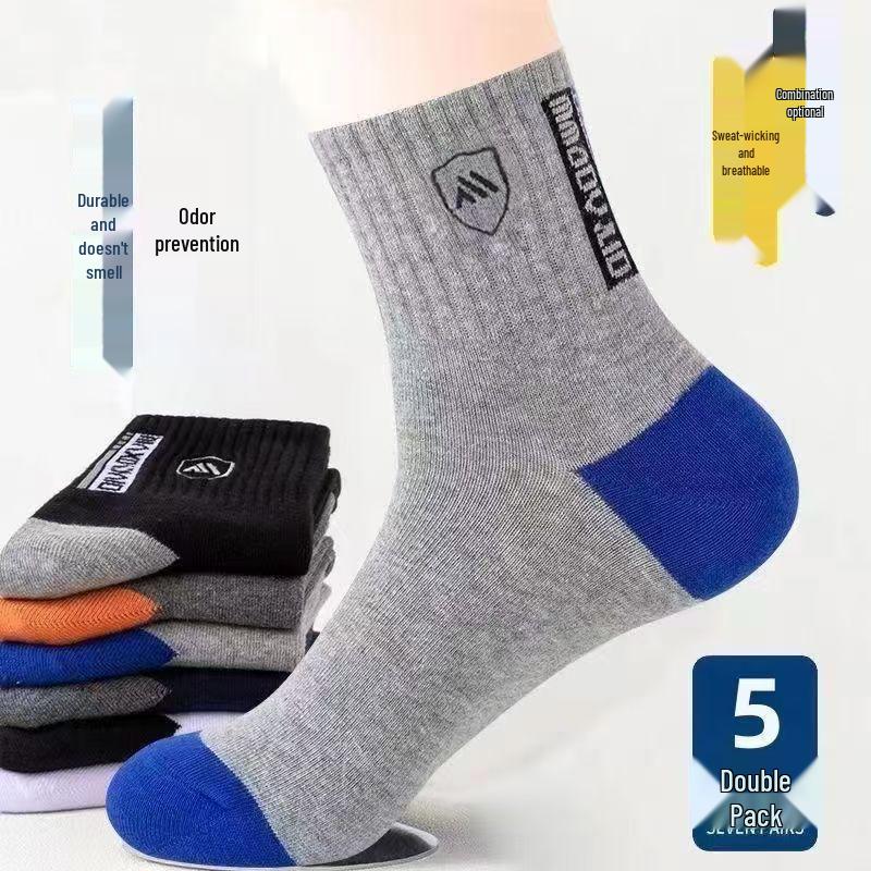 

10 пар мужских спортивных носков до середины икры с защитой от запаха - дышащий осенне-зимний дизайн One Size Shield