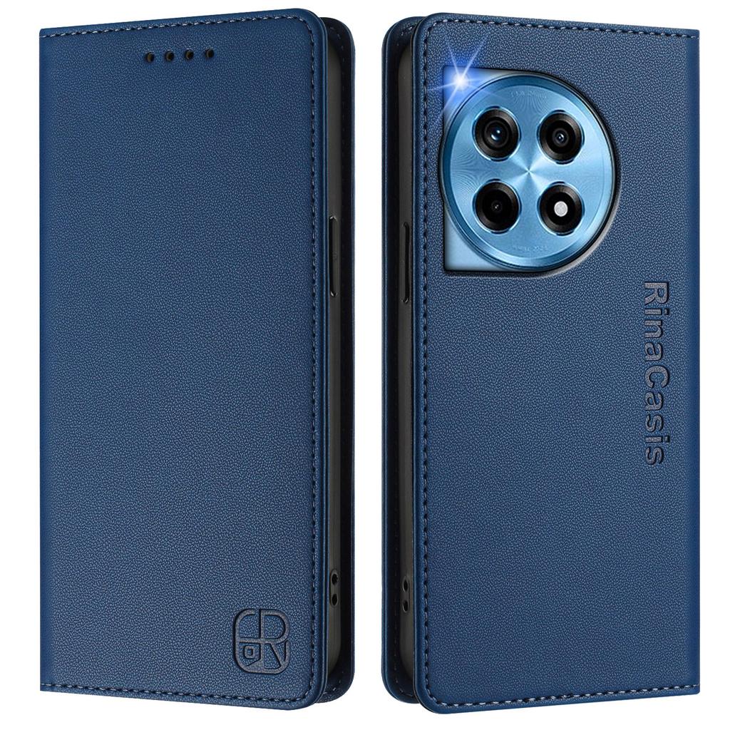 For OnePlus 12 5G Leather Case RINACASIS RC01 Phone Cover with RFID Blocking Wallet Stand