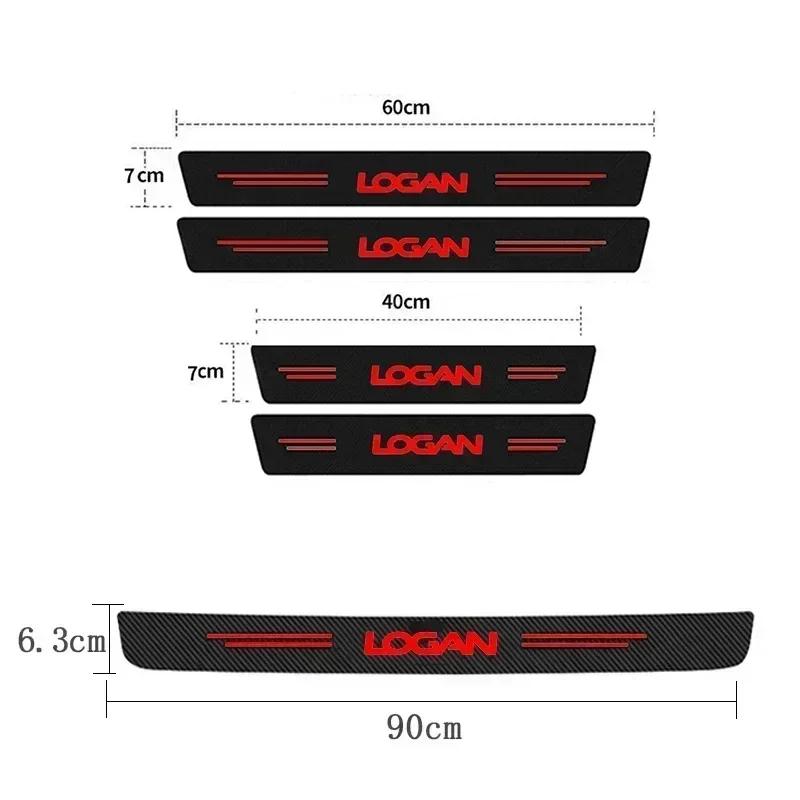 Carbon Fiber Car Door Threshold Stickers Tape for DACIA Logan Badge Duster Spring Lodgy Dokker Trunk Sill Protective Film Decals