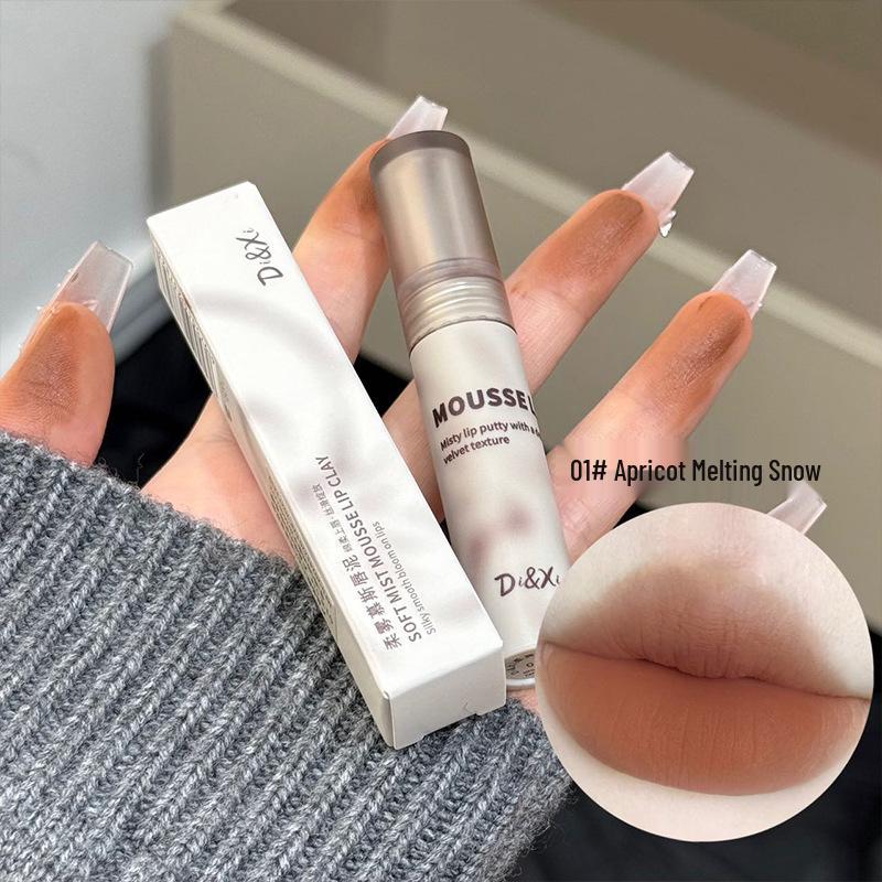 DI&XI Soft Mist Mousse Lip Mud: Matte, Long-lasting, High Pigment Lipstick for Women