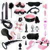 SM Fetish Bondage Erotic Toy Restraint Set Sex Toys For Women Handcuffs Whip Binding Anal Plug Vibrator Couple Sexy Tool