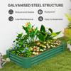 180 x 90cm Galvanised Steel Open Planter - Green