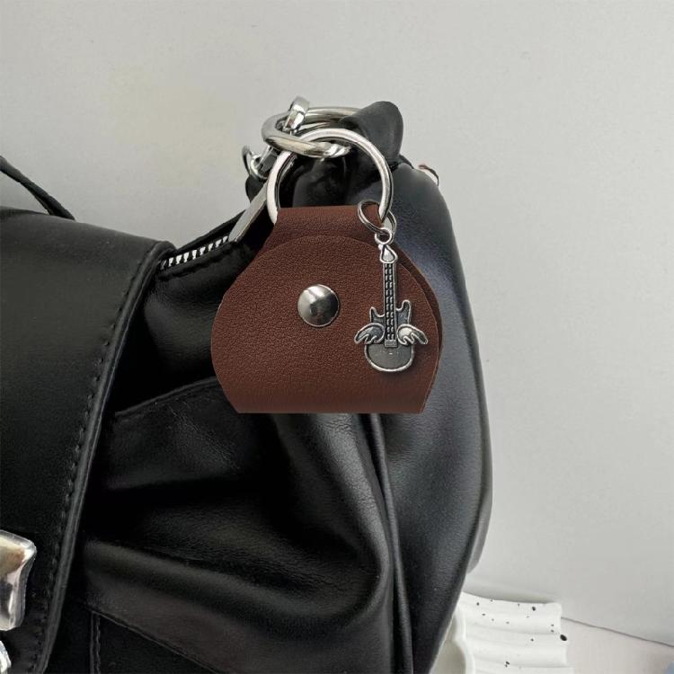 Guitar Plectrum Storage Bag Guitar Pick Storage Box Guitar Pick Pouch Practical Pick Container Leather Texture for Picks