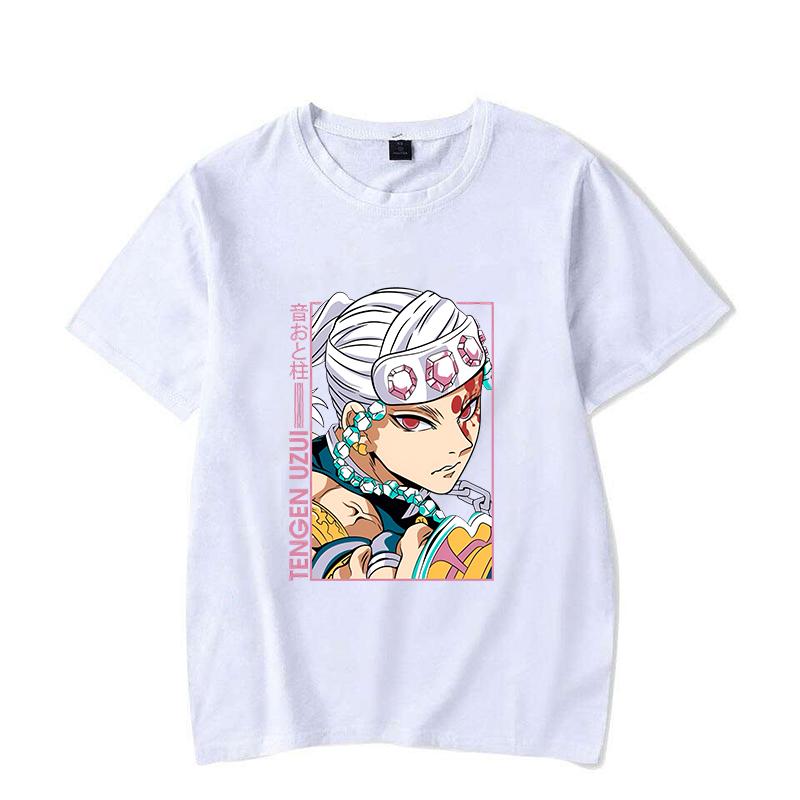 Hot Anime Uzui Tengen Print Hip Hop Short Sleeve Men Women Fashion Summer Cool Casual Outdoor T Shirts Tops