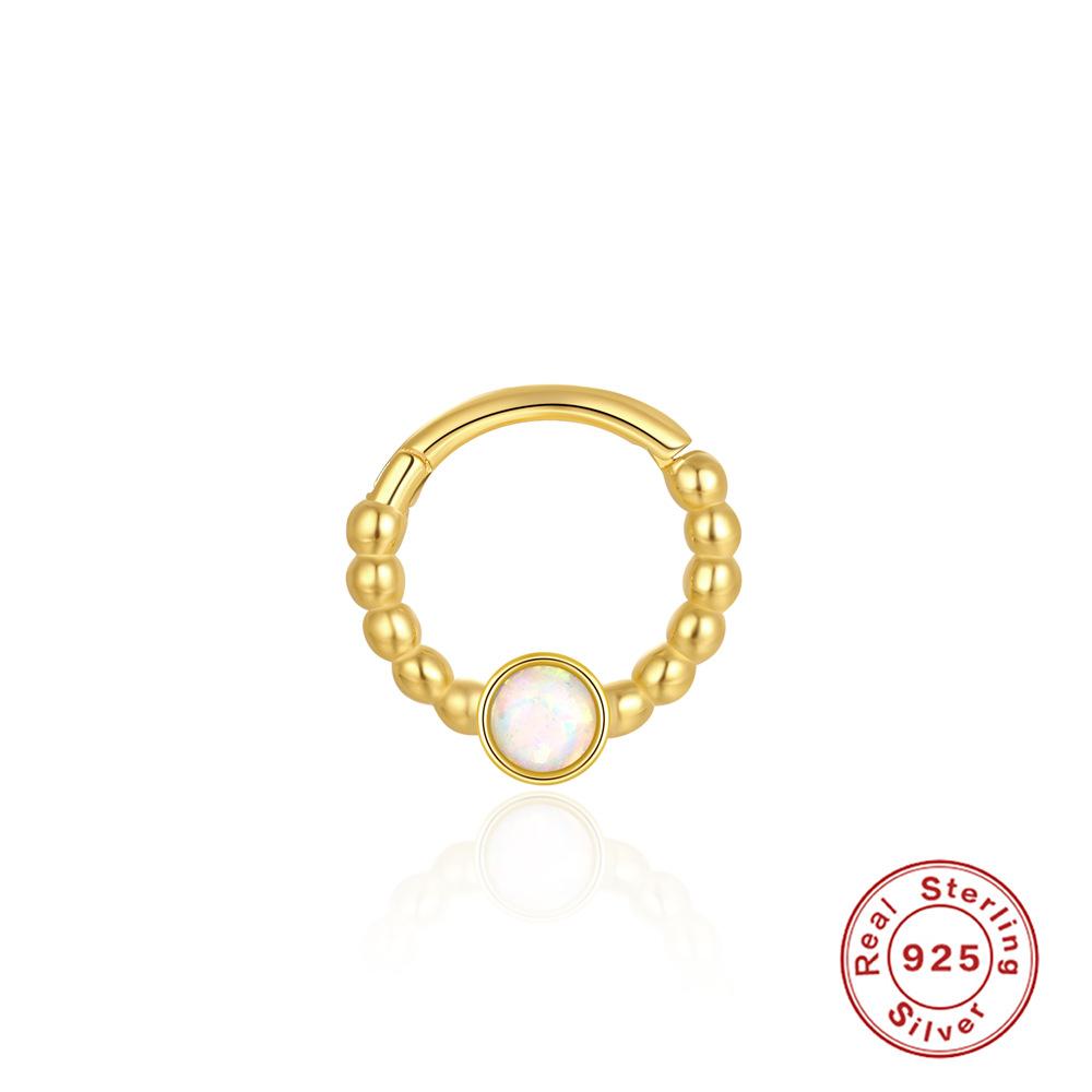 Wind S925 Sterling Silver Star Diamond Temperament Cartilage Piercing Earrings Ear Buckle Nose Ring Dual Use