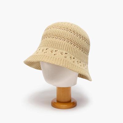 Women's Summer Punching Bucket Hat Cotton Hat with Adjustable Strap