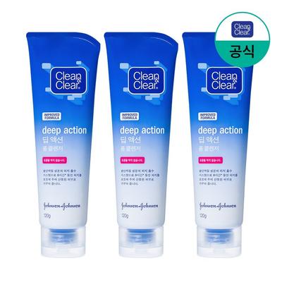 Clean&Clear Deep Action čisticí pěna, 120 g, 3 kusy