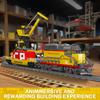 Mould King 12027 MOC Remote Control EMD SD40-2 Diesel Locomotive Railroad Train Building Block Set Kit 1170 Railroad Freight Cargo Car