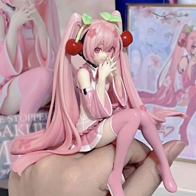 Figurină roz Hatsune Miku - jucărie de colecție personaj anime, păpușă pentru copii, cadou, 14cm