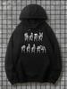 Retro ASL Sign Language OG Graphic Hoodie - Black with White Hand Gestures Streetwear Pullover Regular Fit Casual Sweatshirt with