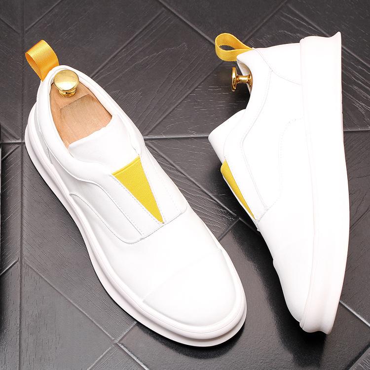 White Summer Slip-on Loafers - British Style Men s Casual Leather Shoes 43