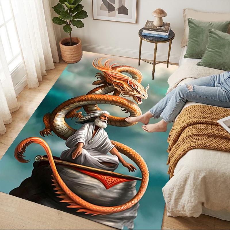 Dragon Sage Living Room Nonslip Area Rug Soft Carpet For Bedroom Game Playroom Sofa Office Home Decor Doormat Christmas Gift