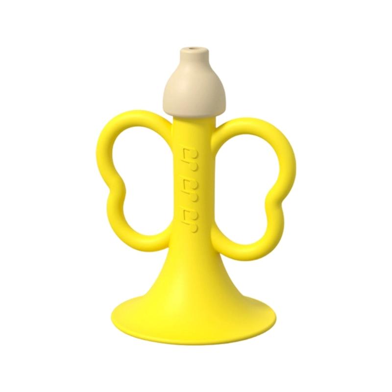 

Chewable Infant Musical Instrument Toy Soft Trumpet Teether For Sensory Development And Outdoor Play жовтий