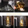 Cywinfow Handmade Kerosene Lamp Lantern, Vintage Kerosene Lamp, Paraffin Oil Lamp L392 (Transparent - Gold)