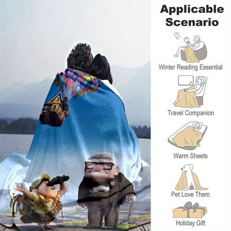 1pc, Up House Balloons Adventure Blanket Perfect for Home Decor, Couch Cover, Outdoor Blankets, Gifts, Throw
