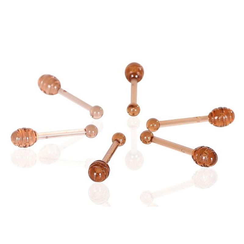 

10 шт. Аксессуары Маленькая ложка для меда, фруктовой бутылки, маленькая баночка для меда, джема, баночка для бальзама для губ, ухода за губами, пустая бутылка, баночка для помады коричневый