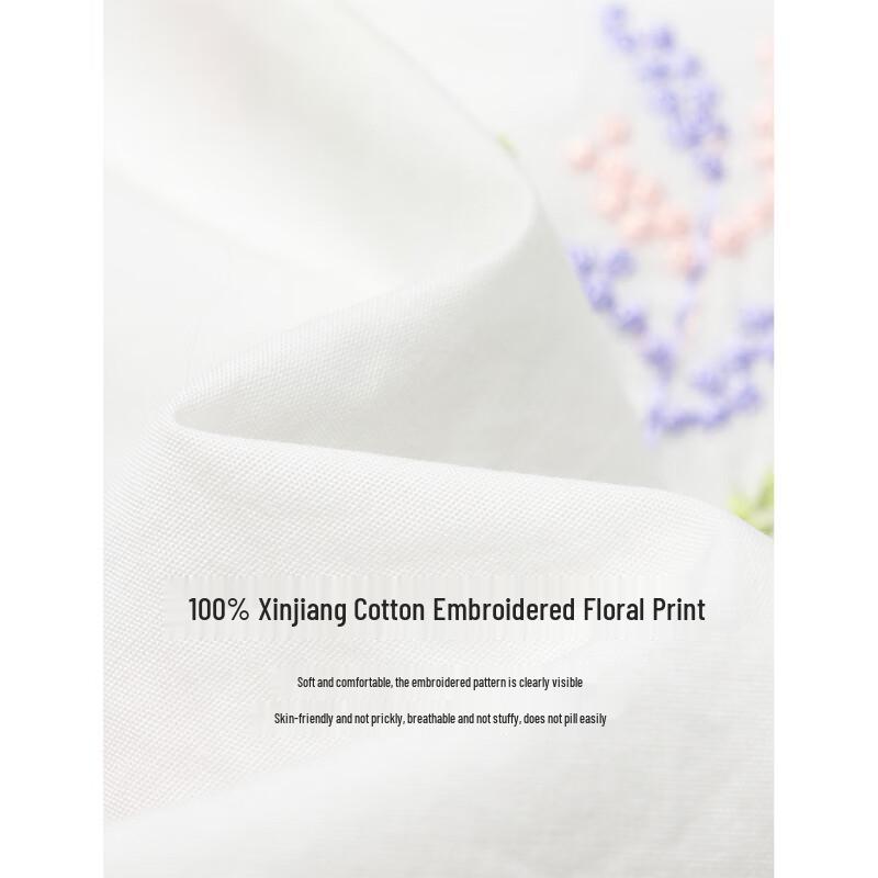 INMAN Women's French Floral Embroidered Puff Sleeve Blouse