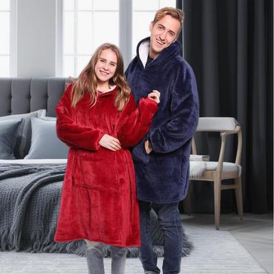 Pyjamas Lazy Pullover Robe TV Decke Kapuzennachtwäsche Warmer und kältebeständiger Pyjama Paar Home Pyjamas Flanell Home Office