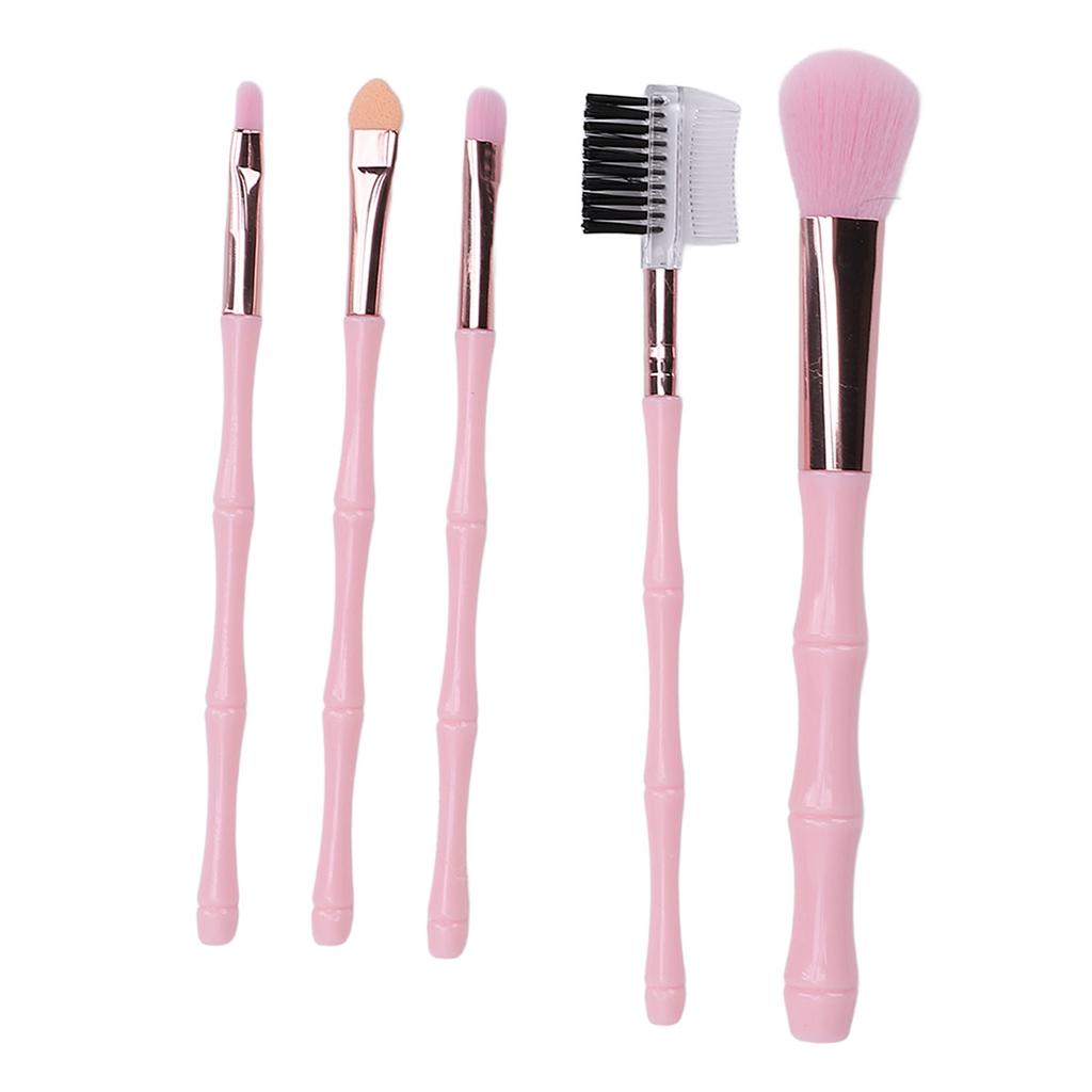 5pcs Makeup Brushes Portable Blush Eye Shadows Lip Facial Makeup Foundation Powder Brush Set for Beg
