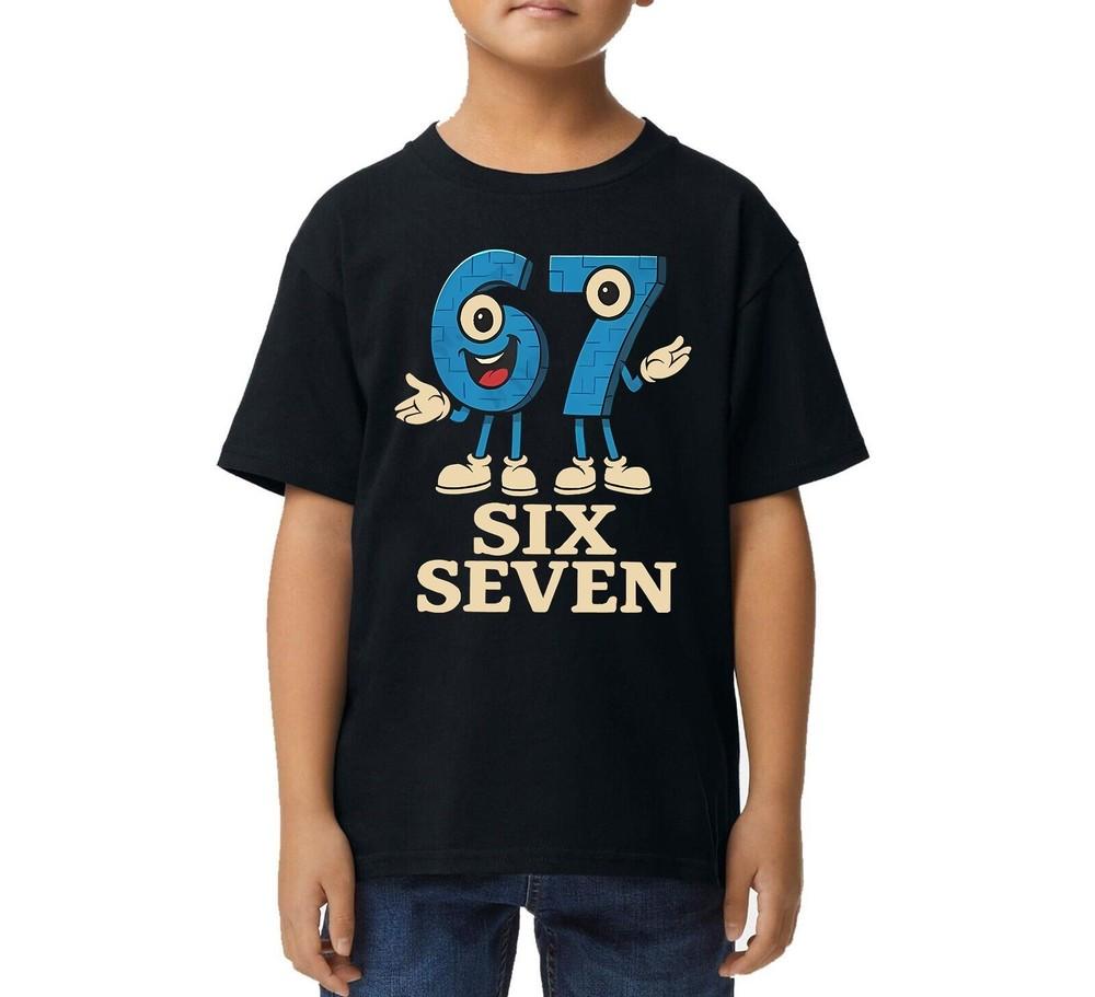 67 Six Seven Funny Number With Joke Graphic Kids And Mens TShirt Funny Top Unisex T-Shirt S