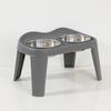 Elevated Double Bowl Pet Feeder: Folding Stainless Steel Water and Food Bowl for Cats and Dogs