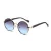 JYL Round Vintage Sunglasses Gradient Metal Rim UV400 Luxury Trendy / 32453