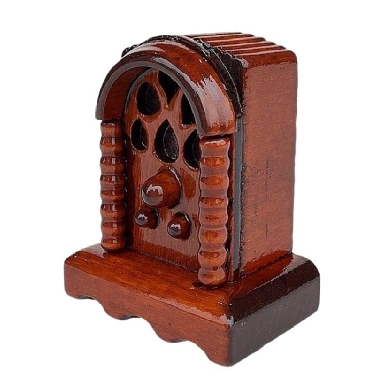 1/12 Scale Radio Replicas Wood Furniture Model Figure For Detailed Doll House Scene Landscape And Collection Setting