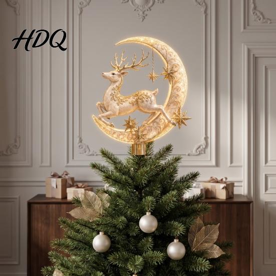 Reindeer Tree Accessory Lighted Memorial Christmas Topper Angel Red Bird Designs Treetop Ornament Holiday Decor