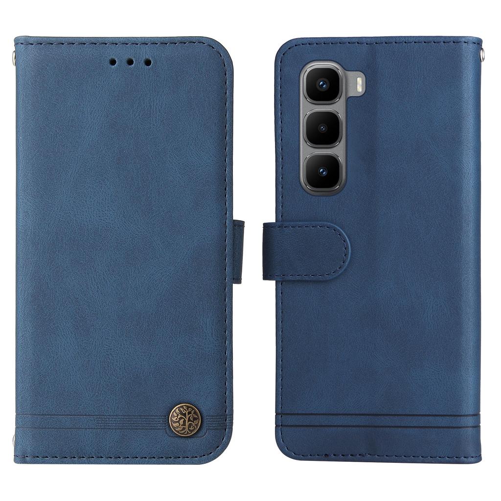 For Infinix Hot 60 Pro+ 4G Leather Wallet Cases Skin Touch Phone Cover Stand with Strap