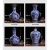 33cm/Jingdezhen Ceramic Vase Chinese Blue and White Porcelain Antique Living Room Home Flower Arrangement Vase Home Decoration O