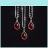 Vampire Blood Drop Necklace Gothic Jewelry With Stainless Steel Chain For Men And Women