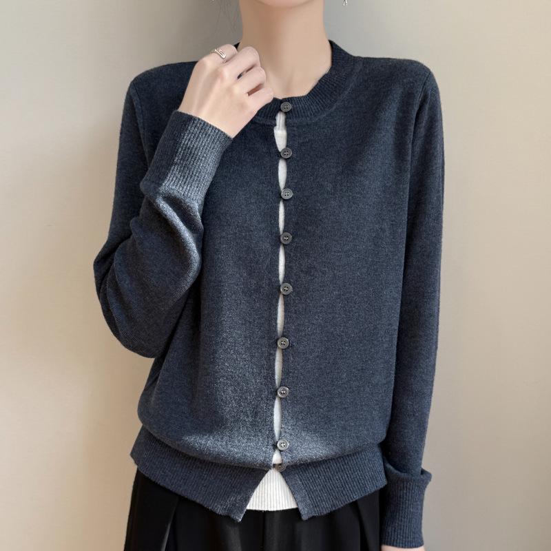 Korean Spring Merino Wool Soft Knit Cardigan - Women's 2025 Small Fragrant Style