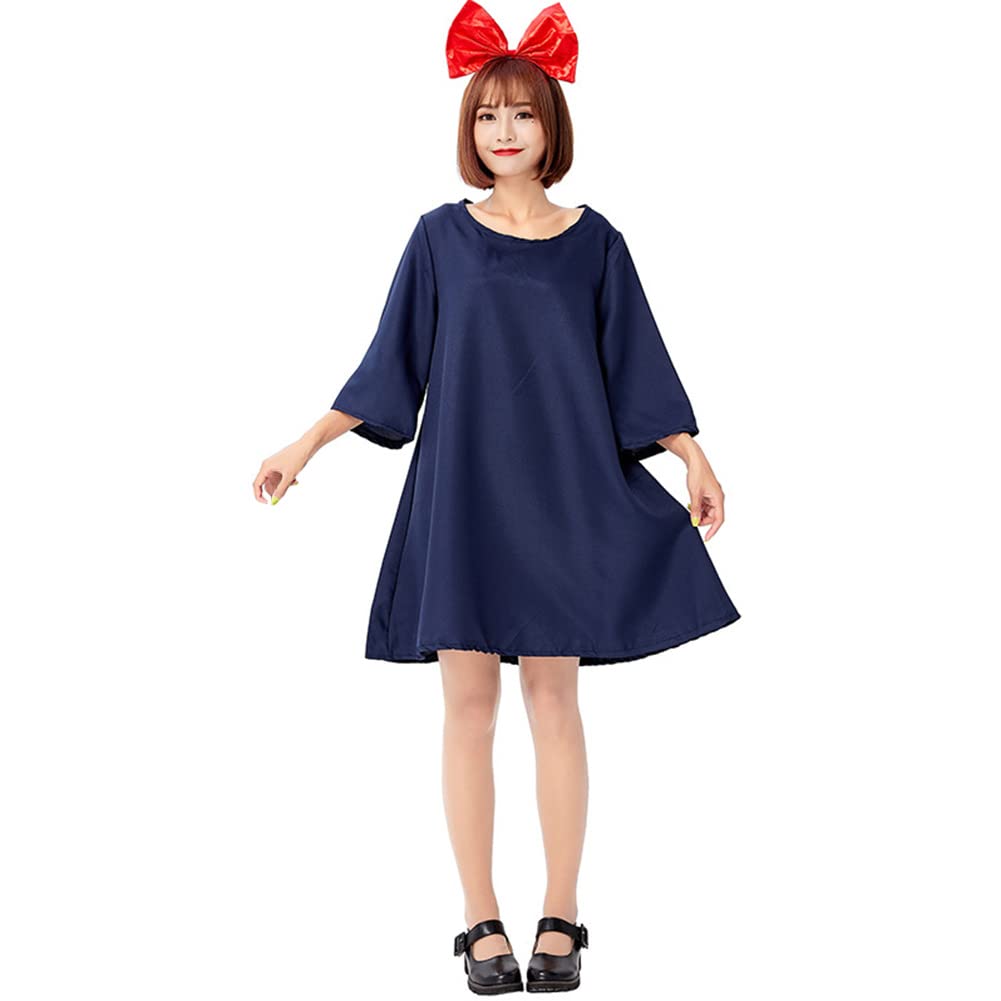Moerstar Witch Dress Halloween Cosplay Set Headband Ear Cute Witch Costume for Girls and Perfect for Cultural Amusement School and Parties Women's