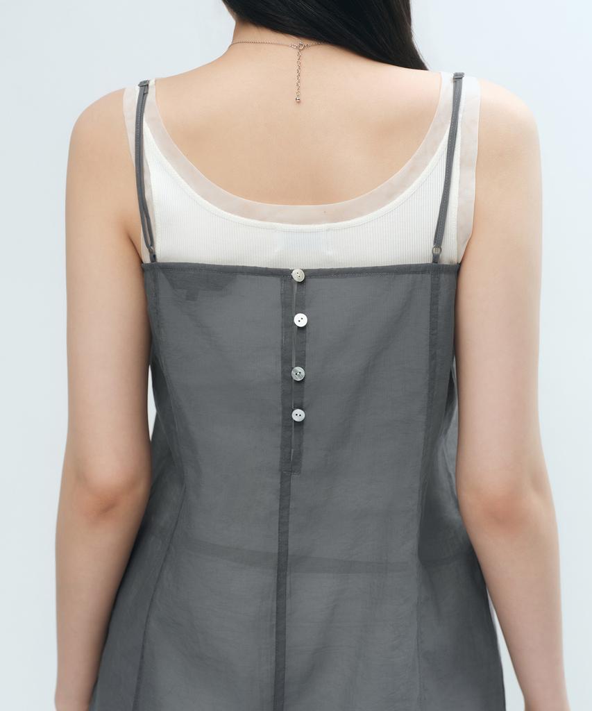 Musinsa Standard Woman Women'S Sheer Mini Dress [Gray]