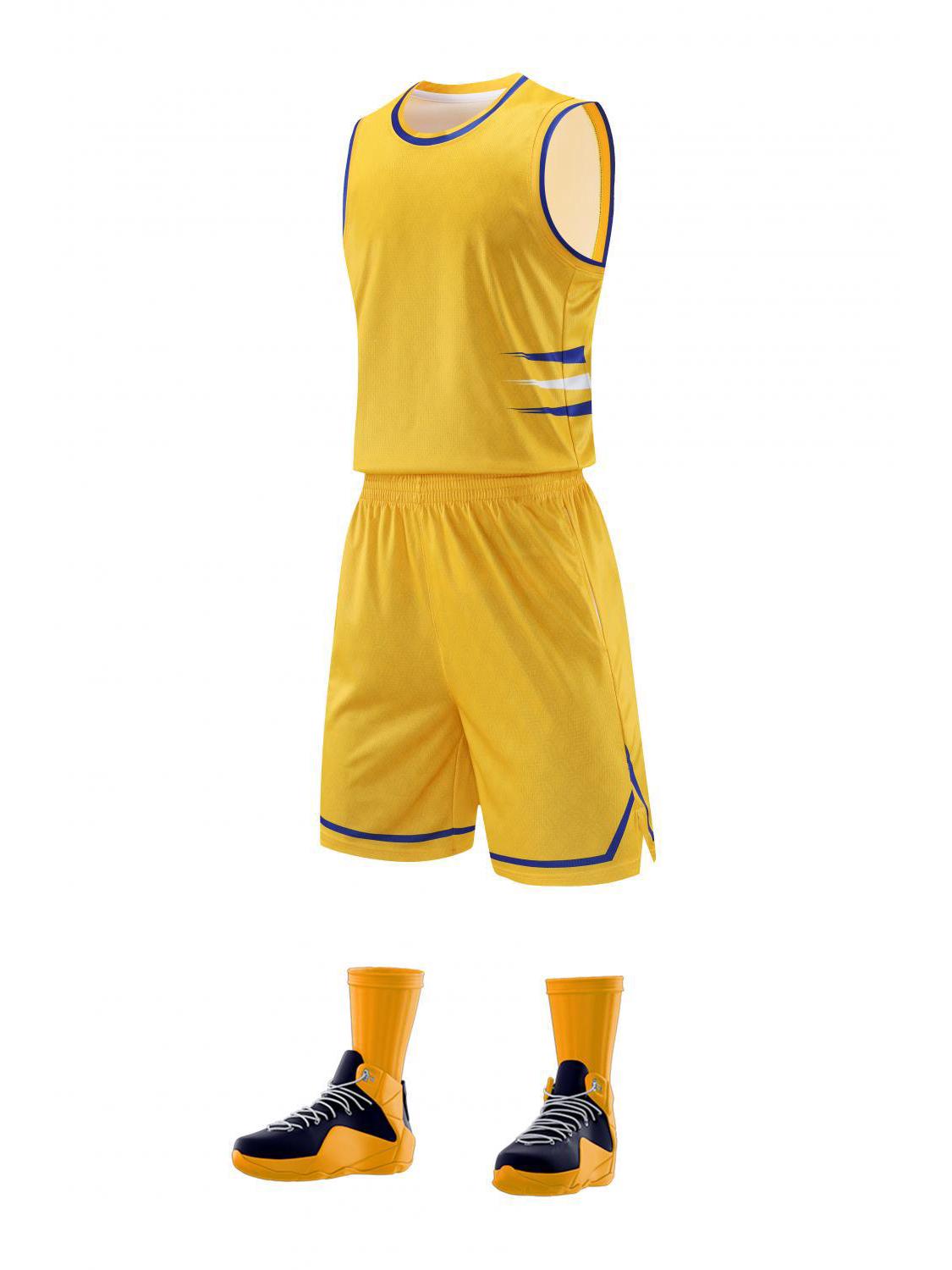 

Мужской новый американский комплект тренировочной и соревновательной баскетбольной формы - Дышащая спортивная майка и жилет L жёлтый