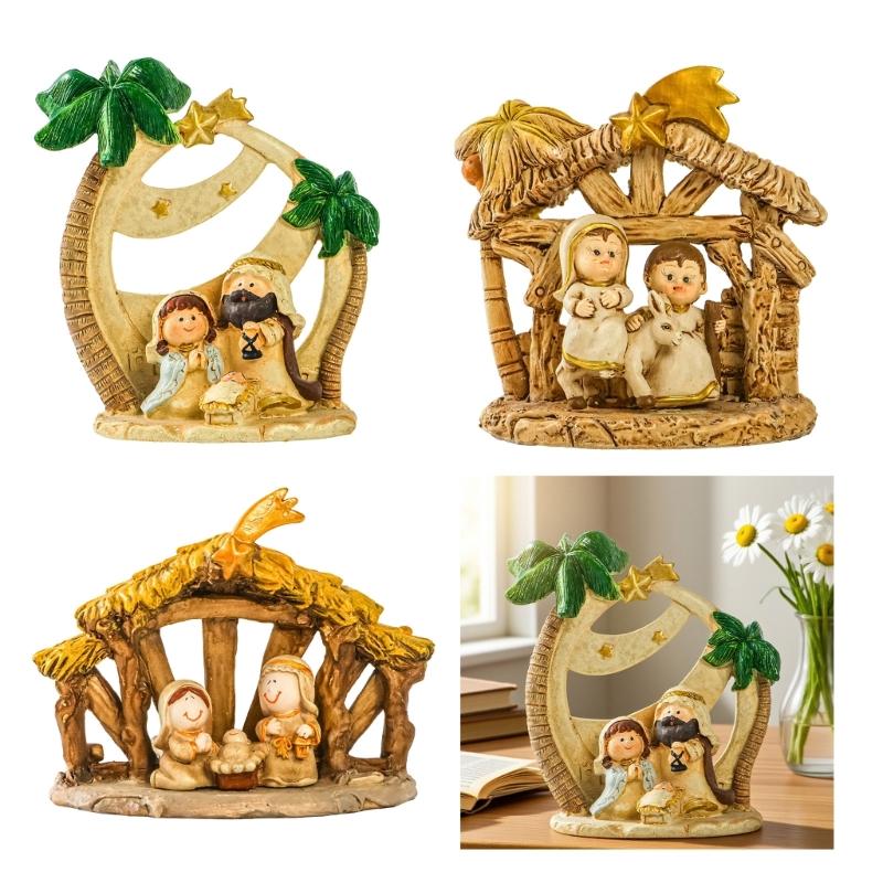 Christmas Nativity Figurines,Table Ornament Religious Christmas Decorations J0MC