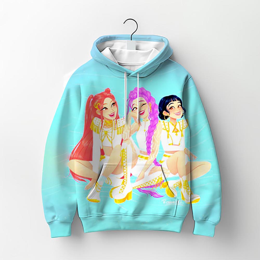 Y2K KPop Demon Hunters Hoodies Teenage Girls Boys Rumi KPop Demon Hunters Hoody Autumn Casual Long Sleeve Children's Clothing